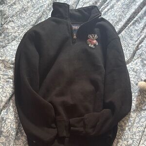 Black Quarter Zip Wisconsin Sweatshirt